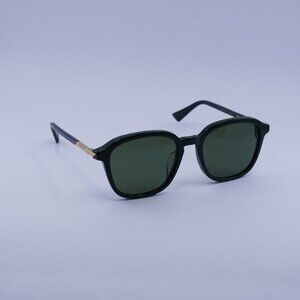 Bottega Veneta BV1262SA 003 Sunglasses Green/Gold Square Frame, Green Lenses